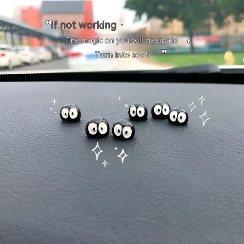 Cartoon black briquette resin car decorations with traceless mounting tape
