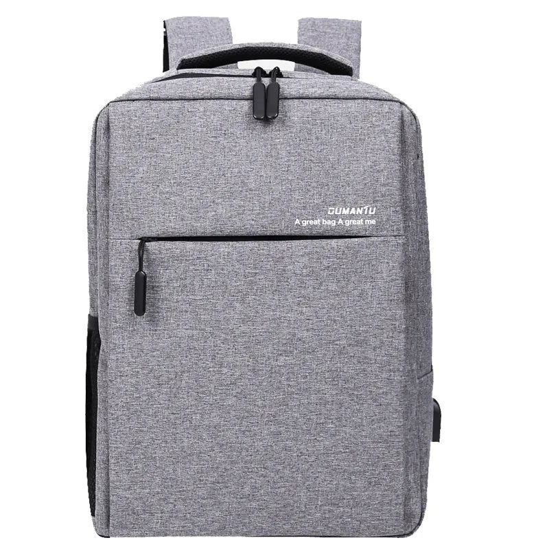 Waterproof rechargeable laptop backpack in multiple colours, shown with a 15.6 inch laptop in its padded compartment.
