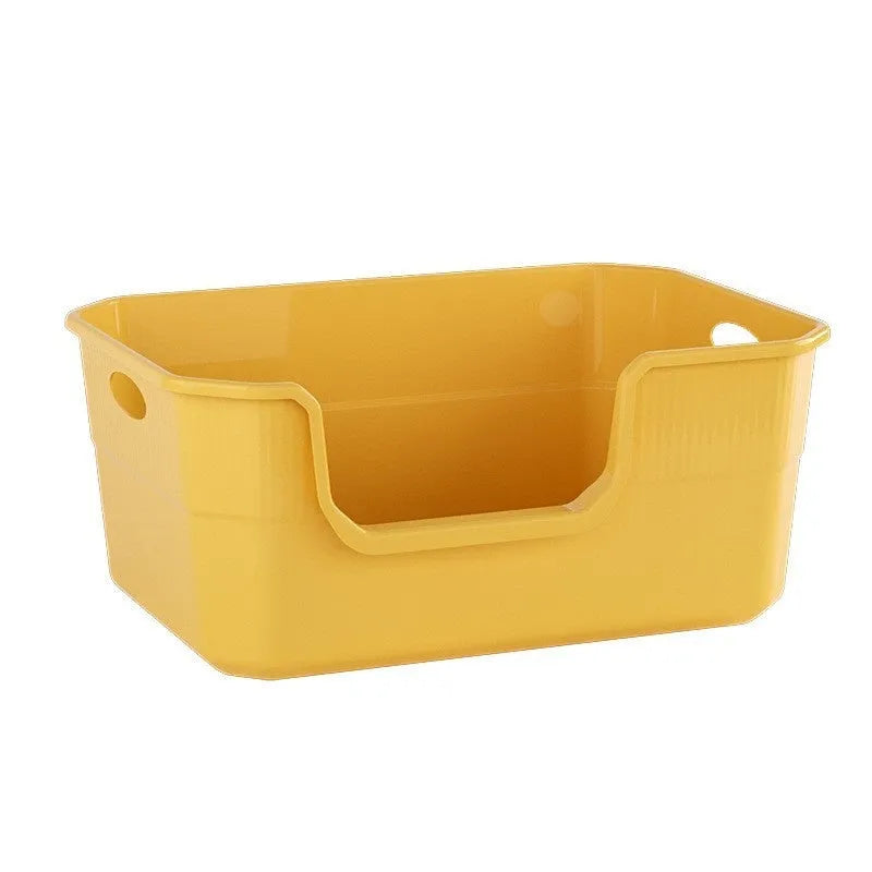Oversized splash-proof cat litter box in PP, 50cm height, with semi-closed design, available in multiple colours, includes free litter spoon