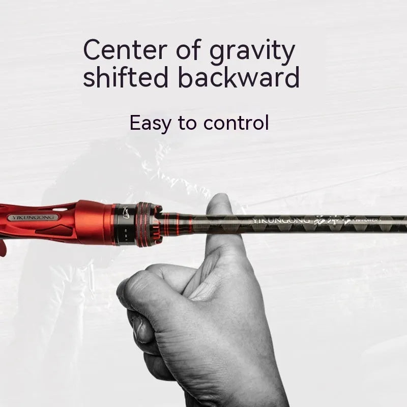 Ultralight carbon fishing rod shown in pikestaff and straight handle styles for lure fishing.