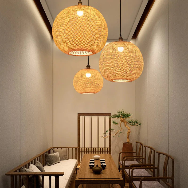 Pastoral style rustic hall chandelier ceiling light for Zen tea room or bedroom