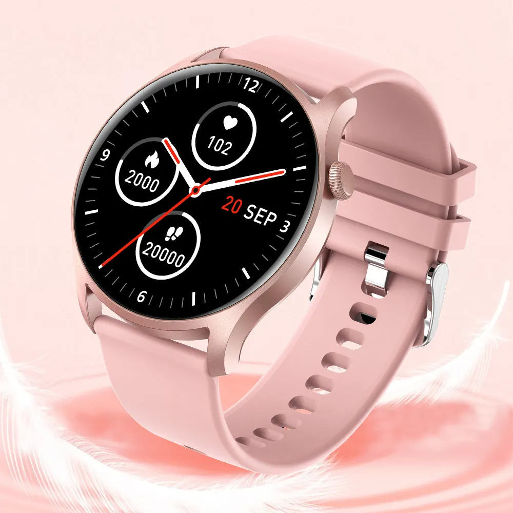 Bluetooth smart watch with heart rate and blood pressure monitoring on wrist