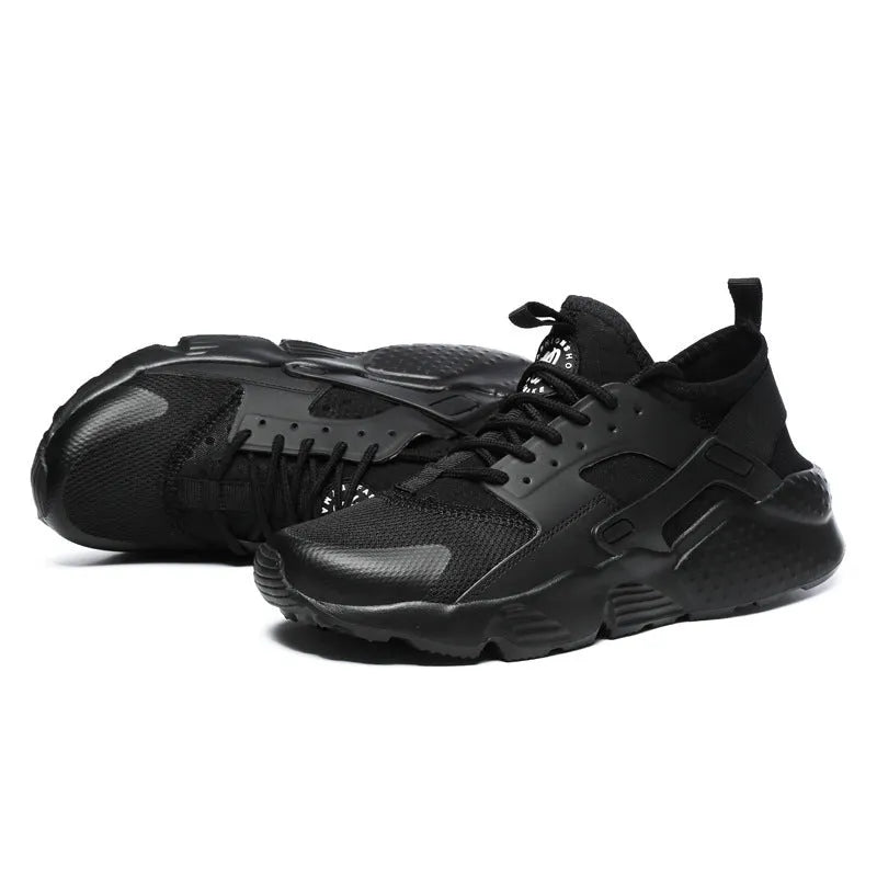 Women's lightweight mesh trainers with flat heel and shallow mouth, shown in white, black, army green, black and white, and pink