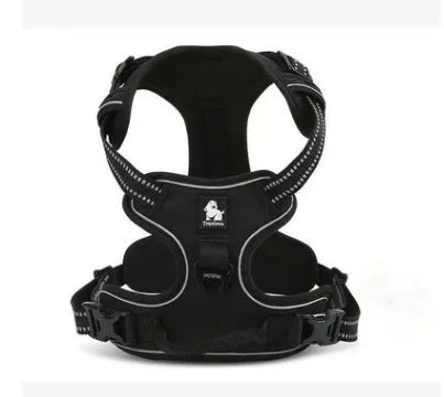 Truelove padded reflective nylon dog harness with front and back clips, orange colour