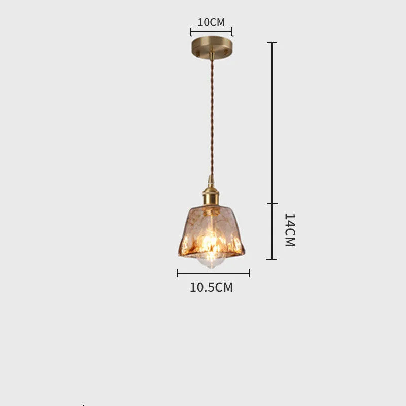 Glass chandelier with industrial style, 160.5mm, button switch, for commercial use