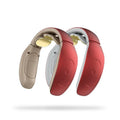 Small intelligent cervical massager in red or white colours with battery power and three contact points