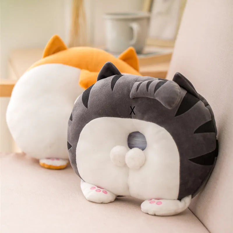 Creative corgi butt plush tissue cover 30x30cm in super soft short plush with PP cotton filling