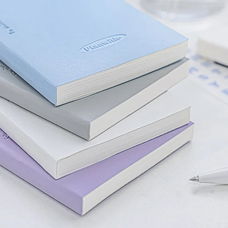 Embossed simple visual metre book notebook with paper cover in five colour options showing 80 sheets of white cow paper