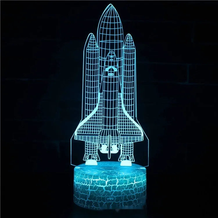 Fighter Series colorful 3D small night lamp with USB power and remote control, cartoon style for bedroom