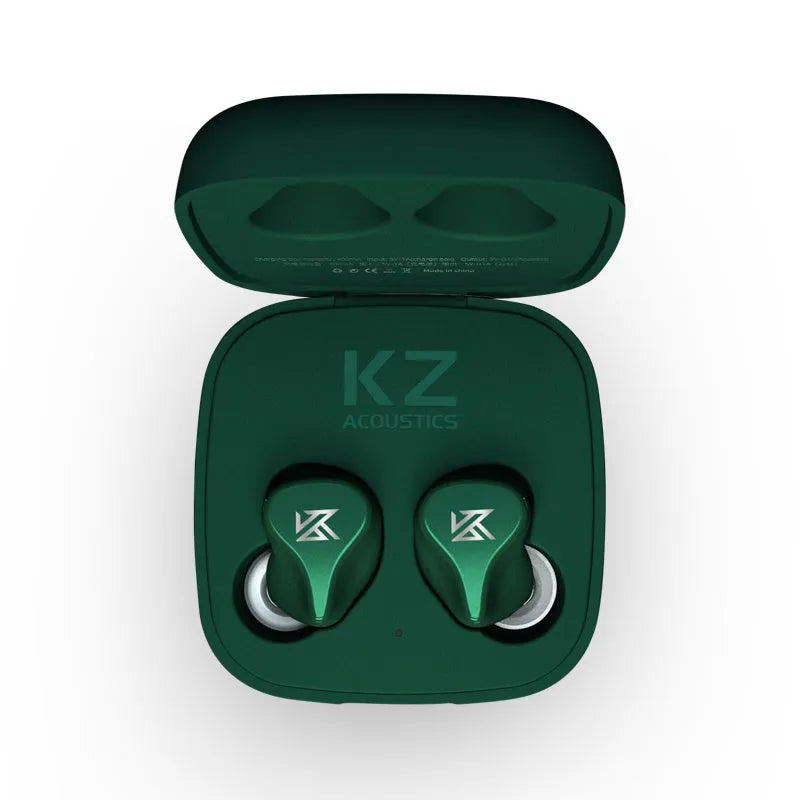 Black or Green Z1 true wireless Bluetooth in-ear headphones with charging case