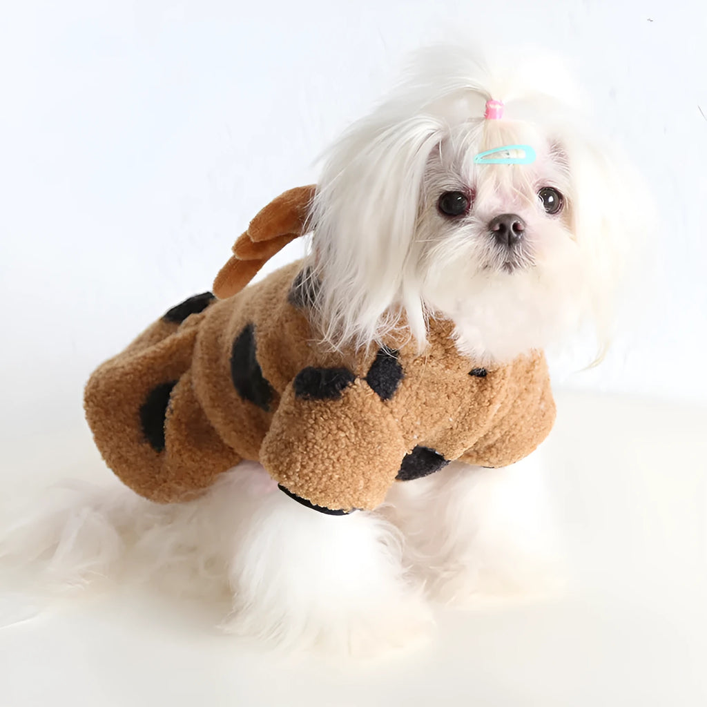 Polka dot pet clothing for dogs and cats in skirt or four-leg styles with five size options