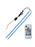 Set of universal LED daytime running lights with remote control for General Motors cars.