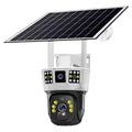 Solar binocular three-screen surveillance camera for outdoor security with 4MP resolution