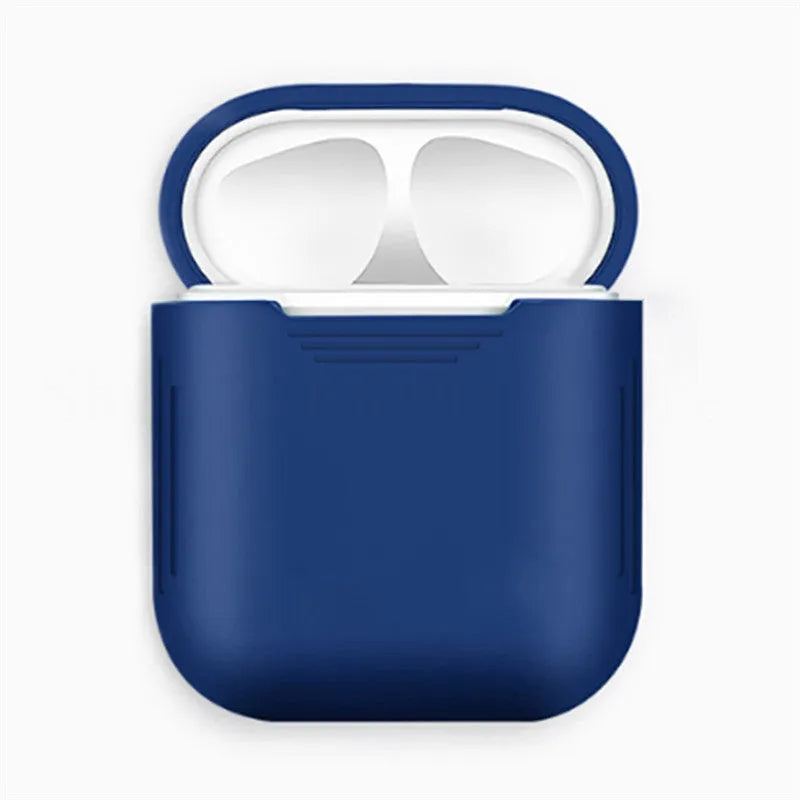 Silicone shockproof case for Apple AirPods with anti-lost rope attachment in multiple colour options