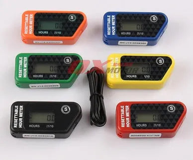 Black waterproof LCD single timing maintenance reminder timer for vehicles and machinery.