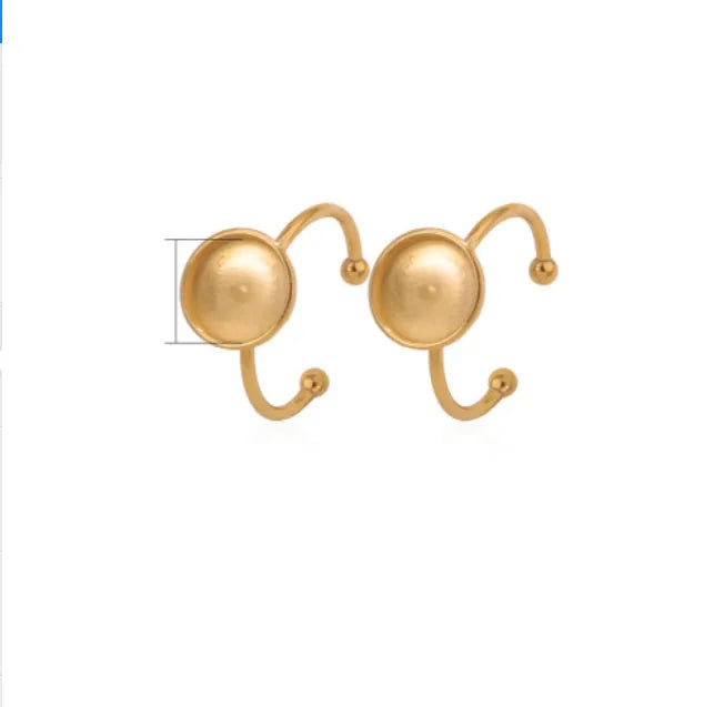 Gold stainless steel ring setting with totem pattern in multiple shapes for DIY jewellery