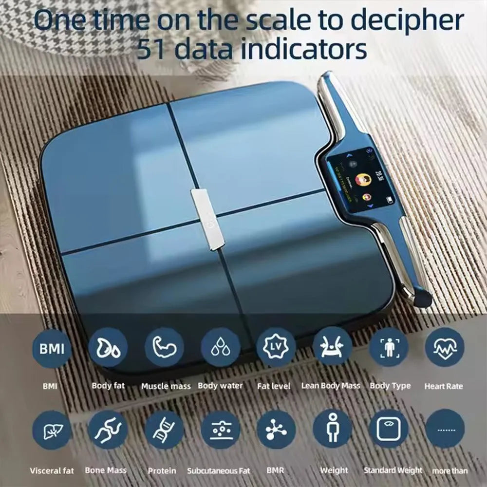 Black eight-electrode intelligent body fat and health measurement scale