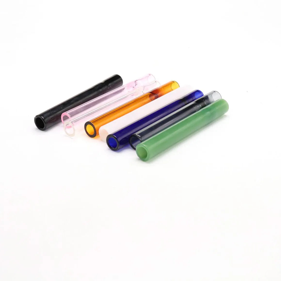 Transparent pink glass telescopic smoking pipe with straight suction nozzle