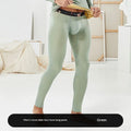 Men's thermal base layer set, long sleeve top and trousers, modal nylon spandex, green or pink, sizes M-XXL