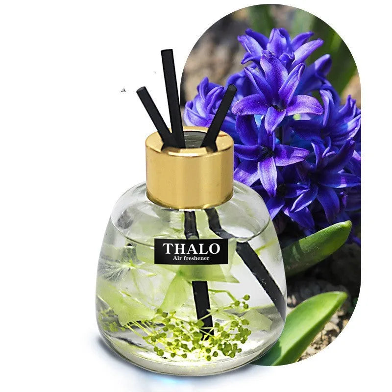Glass car perfume ornament with creative bottle design and loose incense function