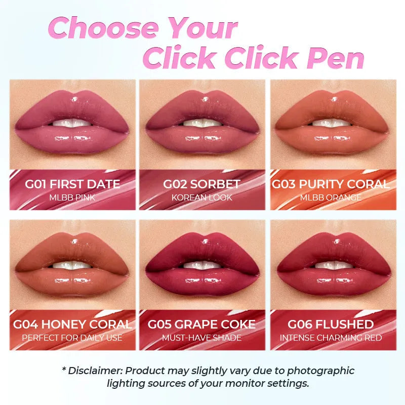 Waterproof moisturising lipstick in six colour shades, 1.8g net content.
