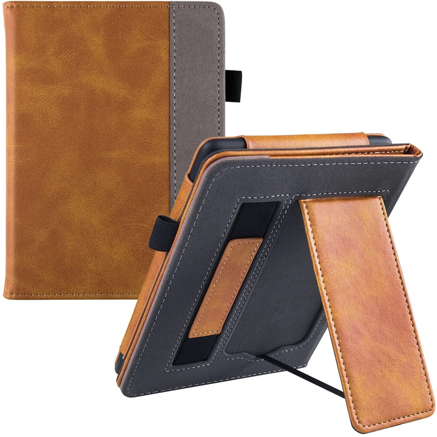 Kindle Paperwhite 11 leather case with wrist splint bracket in various colour options