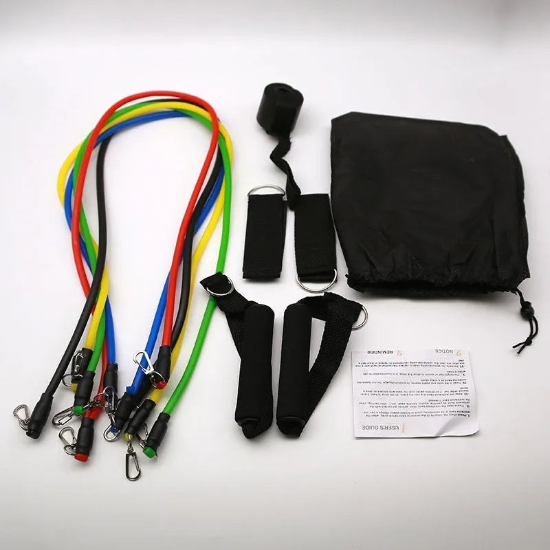 Door sports pulling rope set with big and small hook options in ABS material for home fitness training