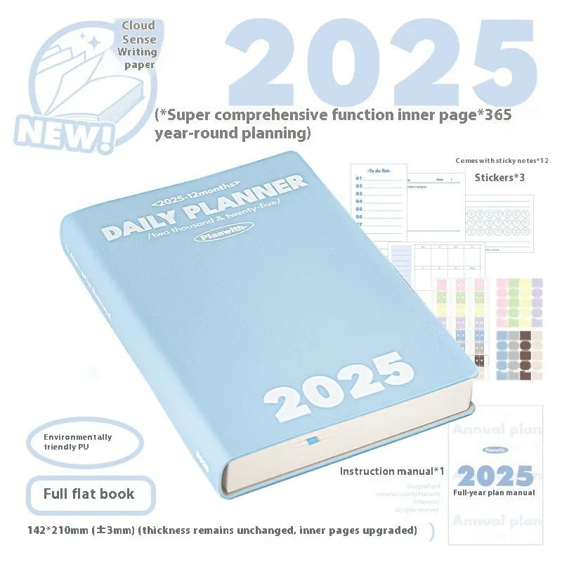 Waterproof notebook with PU cover for postgraduate entrance exam clock-in records in multiple colours