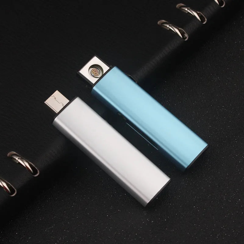 Set of 20 metal USB rechargeable windproof cigarette lighters in assorted colours