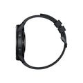 Dual band GPS smart watch with black silicone strap on a wrist, showing the 1.43-inch touchscreen display.