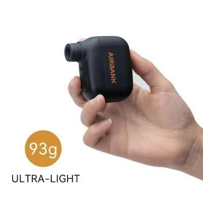 AS100 black electric bicycle tyre pump with USB cable and waterproof storage bag