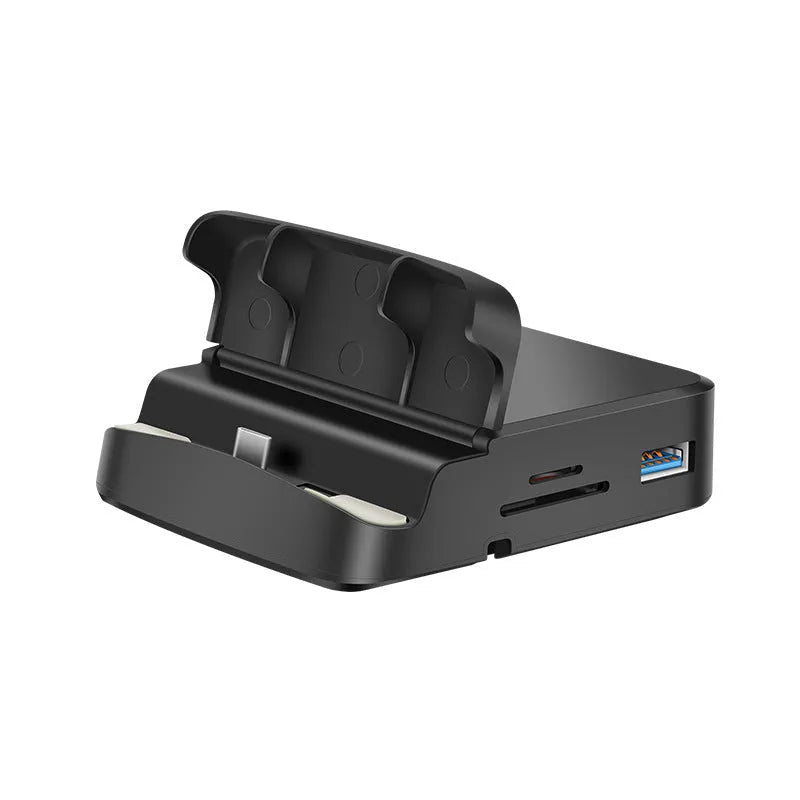 Black bracket Type-C docking station with HDMI, USB 3.0 and two USB 2.0 ports, ABS and aluminium alloy housing