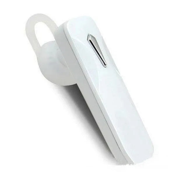 M163 Bluetooth car headset in black or white with hands-free calling and music control buttons