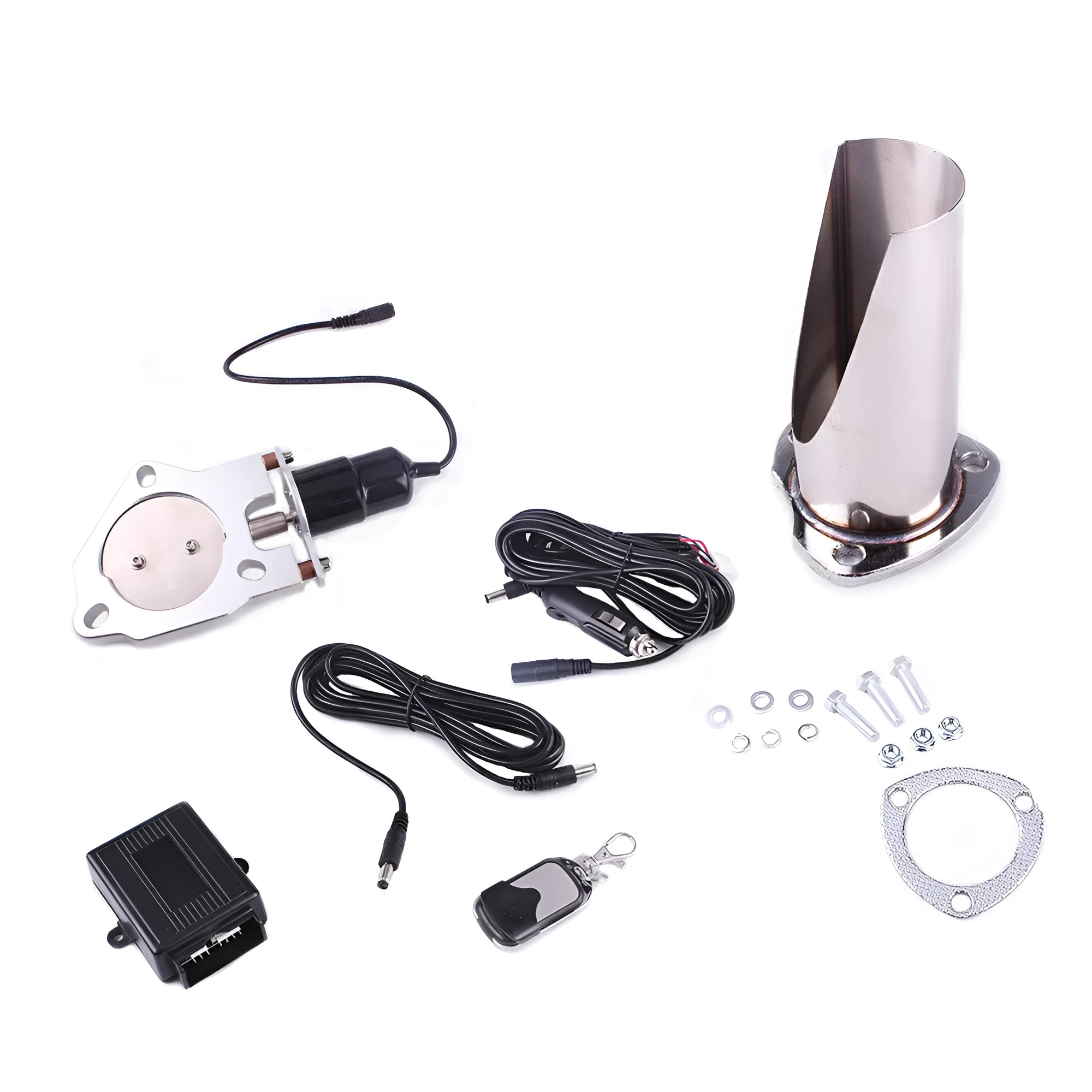 76mm remote-controlled modified exhaust pipe half set for GM vehicles with metal construction and controller