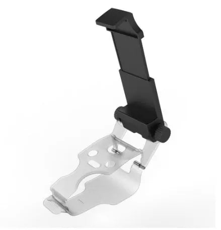 Universal black magnetic mobile phone holder mounted on car dashboard for hands-free driving