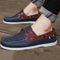 Men's British style casual shoes with artificial PU upper and round toe flat heel design