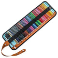 Set of 50 wooden coloured pencils for oily painting with pencil case, showing grade 1 basswood construction