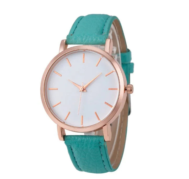 Children's quartz watch with round dial, world time feature, black imitation leather strap, and metal pin buckle on a white background