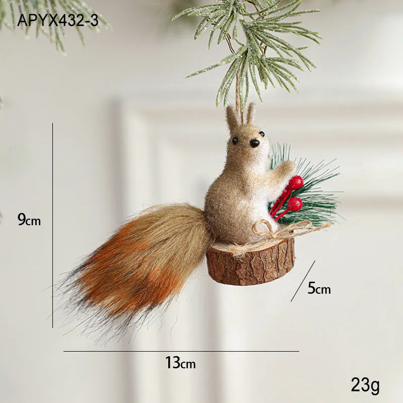 Lightweight foam squirrel pendant Christmas tree ornament in cartoon modern simple style