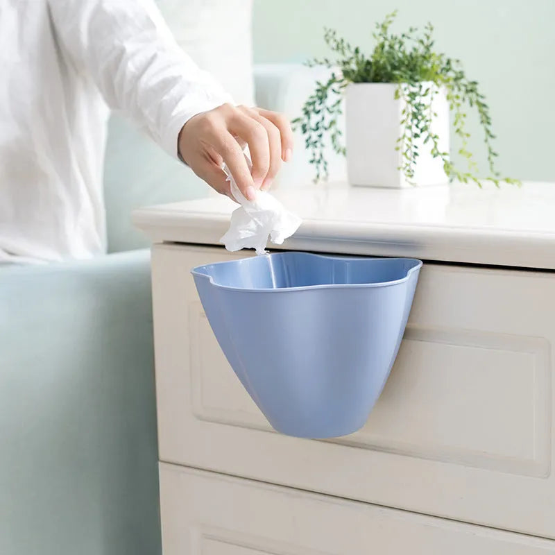 Compact PP cabinet trash can 21x16x14cm in Nordic grey, pink, or blue for kitchen waste