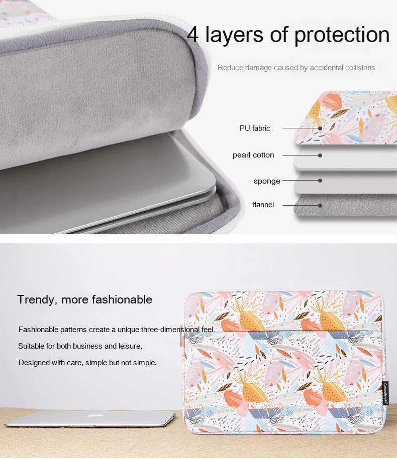 White PU leather waterproof inner sleeve bag for 14 inch laptop.