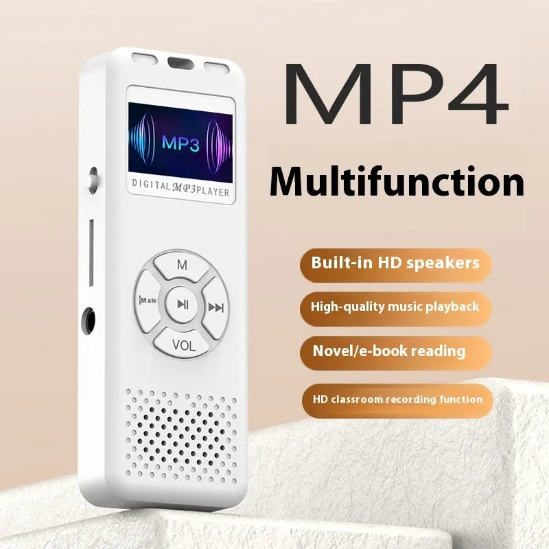 MP4 Walkman Bluetooth recording pen in black with 20MM speaker and Android charging interface
