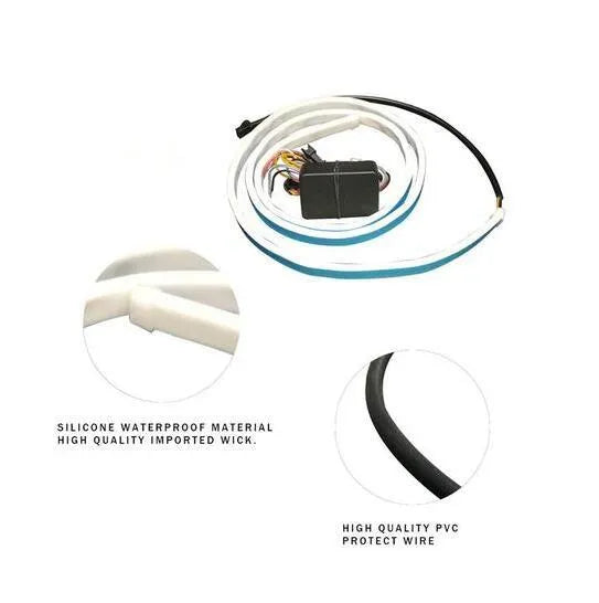 12V LED strip light for car decoration, soft flexible colour lamp in blue or red, 90cm to 150cm