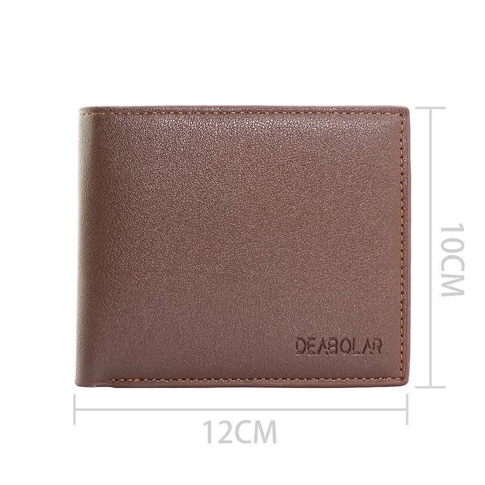 Men's leather zip wallet in classic colour, presented in a gift box.