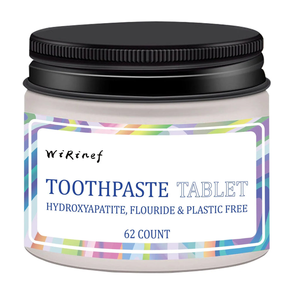 62-count pack of portable white solid toothpaste tablets for chewing and cleaning teeth, TP19 flavour.