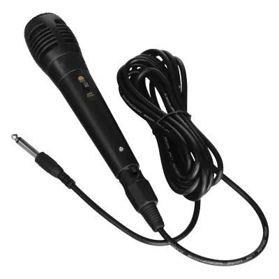 Portable Bluetooth speaker in black plastic casing with USB port and control buttons