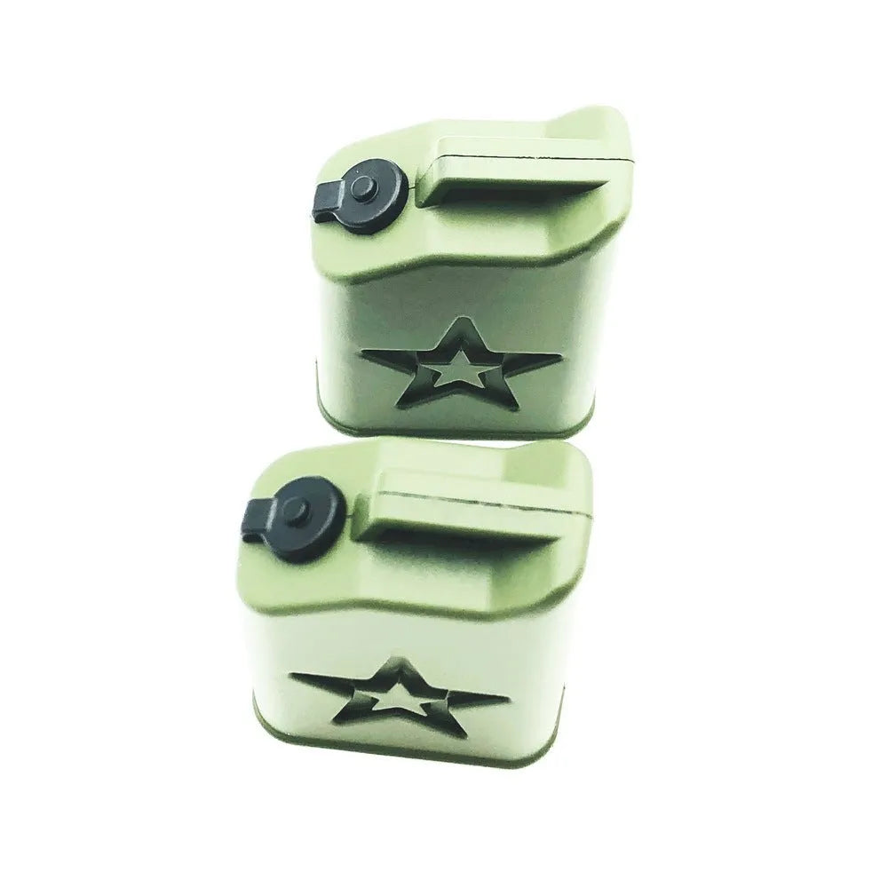 Two green plastic decorative fuel tanks for RC Axial Ghost climbing car accessories