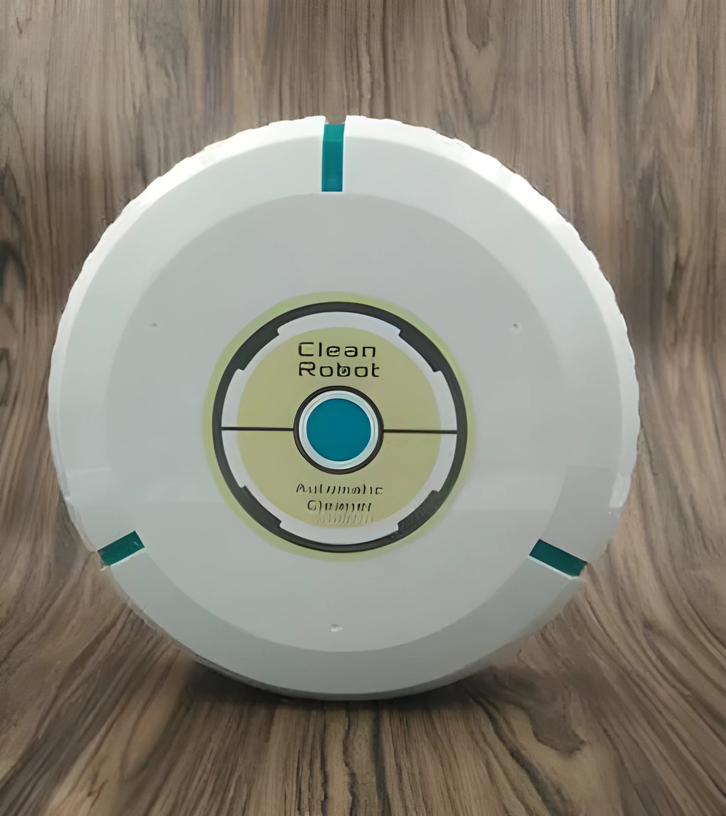 AC automatic sweeping robot vacuum cleaner in black or white on a hard floor