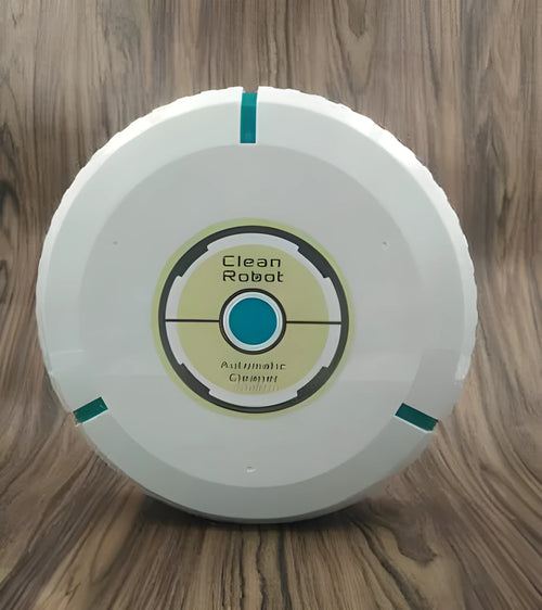 AC automatic sweeping robot vacuum cleaner in black or white on a hard floor