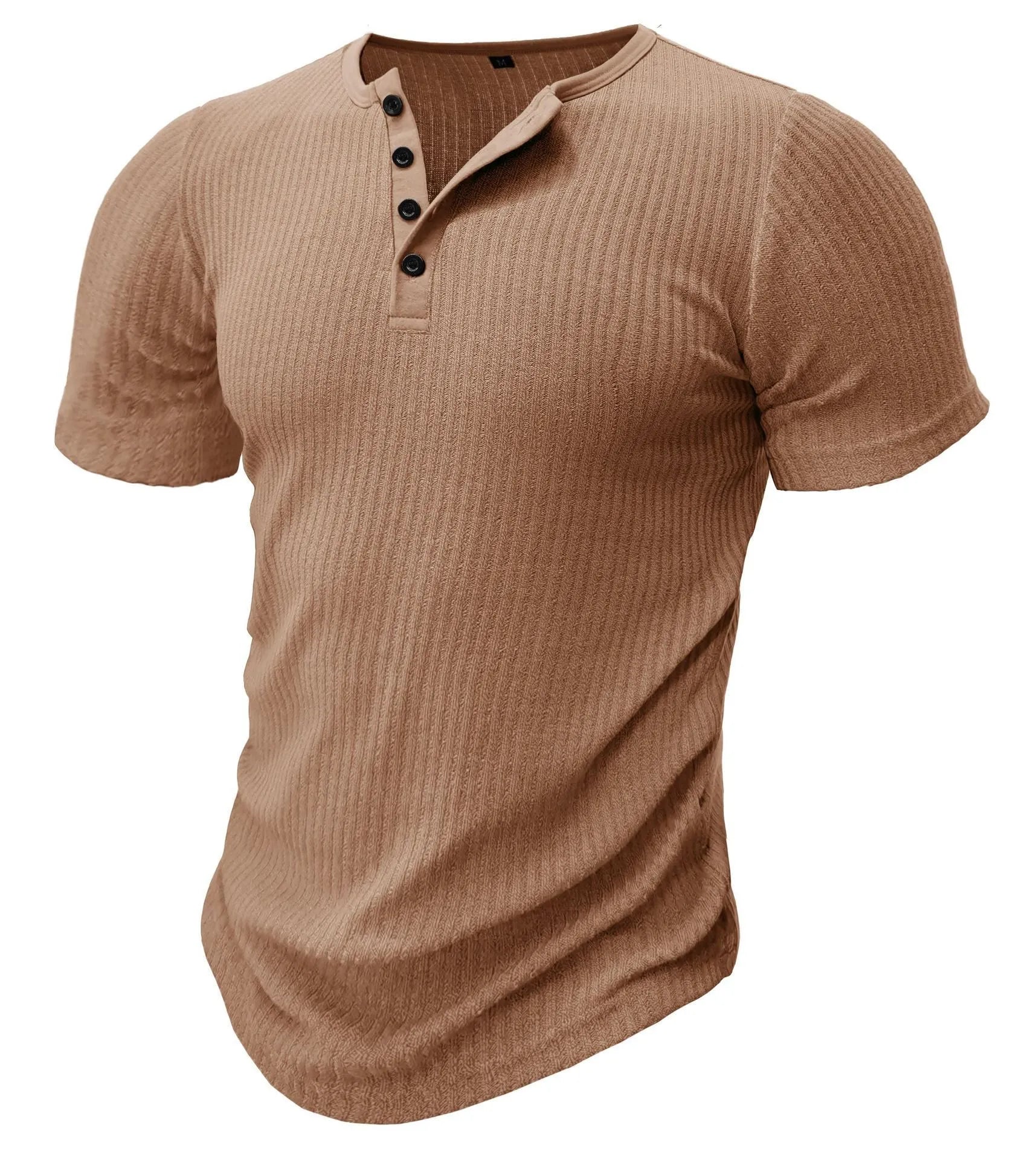 Men's slim-fitting solid colour sports T-shirt on a hanger